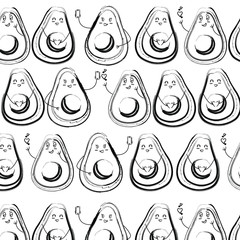 cute avocado pencil pattern