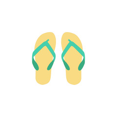 Turquoise flip flops vector illustration.