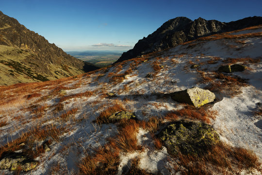 Peak slavkovsky in high tatras in slovakia
