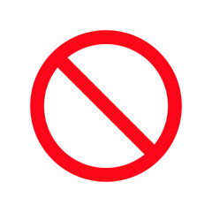 No sign Red prohibition sign icon. Vector illustration image. Isolated on white background.