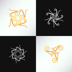Luxury Letter Y set Logo Template