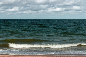 Wavy Baltic sea at Coast of Latvia.