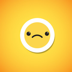 Fototapeta premium Yellow cute emoticon sticker, vector illustration