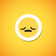 Yellow cute emoticon sticker, vector illustration