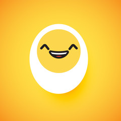Cute egg emoticon face, vector illustration