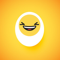 Cute egg emoticon face, vector illustration