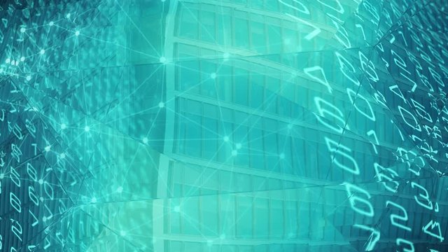 Cloud of digital data numbers, cybersecurity creative 4k concept
