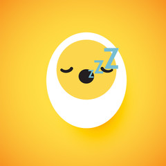 Cute egg emoticon face, vector illustration