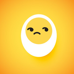 Fototapeta premium Cute egg emoticon face, vector illustration