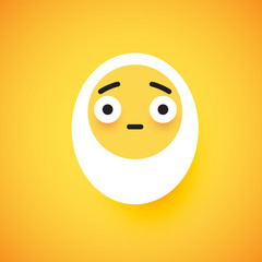 Fototapeta premium Cute egg emoticon face, vector illustration