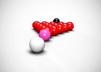 Snooker Billiards Balls Table Set Up 3D Render