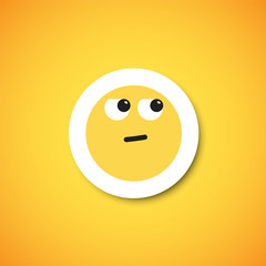 Yellow cute emoticon sticker, vector illustration