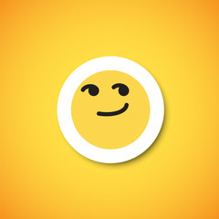 Fototapeta premium Yellow cute emoticon sticker, vector illustration