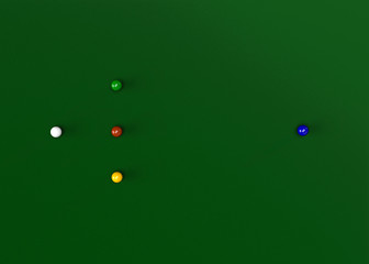 Snooker Billiards Balls Table Set Up 3D Render