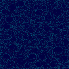 decorative blue openwork background with swirls, winter pattern, lace background