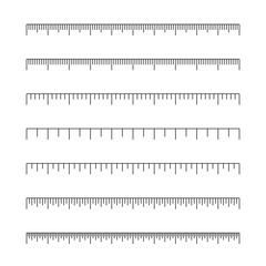 Set of ruler inches and cm scale