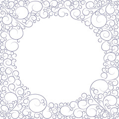 decorative openwork frame, winter pattern, lace background