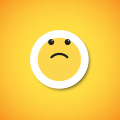 Fototapeta premium Yellow cute emoticon sticker, vector illustration