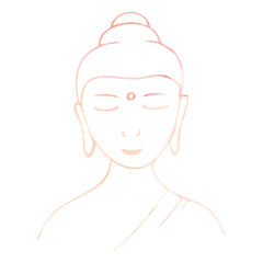 Meditating Buddha silhouette Soft pink watercolor Meditation symbol