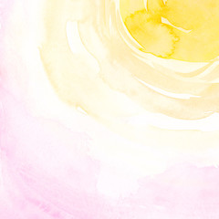 Yellow Pink watercolor background Abstract paint texture Pastel colors backdrop