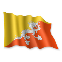 3D Waving Flag. Vector illustration