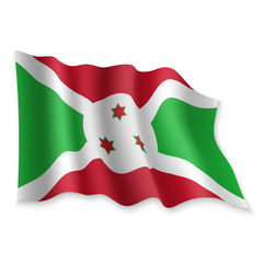 Naklejka premium 3D Waving Flag. Vector illustration