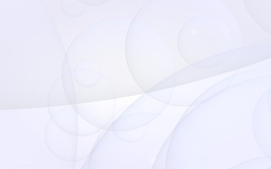 Abstract white background. Backdrop with light transparent bubbles. 3D illustration