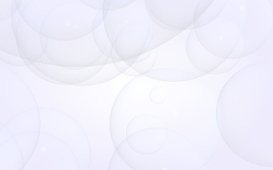 Abstract white background. Backdrop with light transparent bubbles. 3D illustration