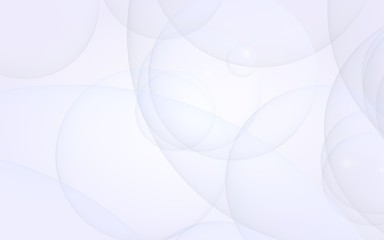 Abstract white background. Backdrop with light transparent bubbles. 3D illustration