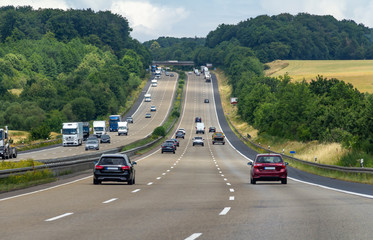 highway scenery in Germany - obrazy, fototapety, plakaty