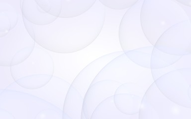 Abstract white background. Backdrop with light transparent bubbles. 3D illustration