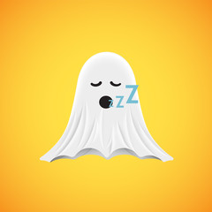 High-detailed cute ghost emoticon, vector illustration