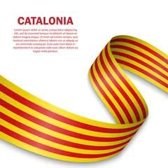 Fotobehang waving flag of Catalonia on white background © magr80
