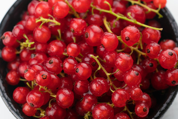 background with fresh and sweet red currant, macro