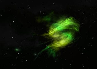 Being shone nebula. 3D rendering