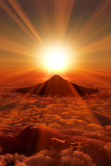 富士山の日の出