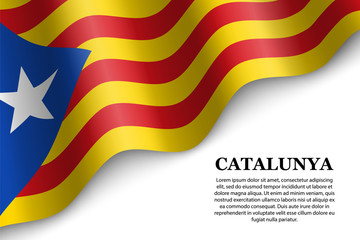 waving flag of Catalan Independentist - Estelada