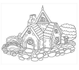 coloring house