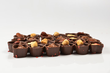 Mix of tasty chocolate candy collection.