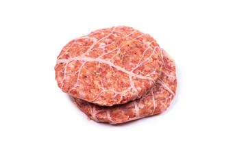 Burger cutlet isolated on white.