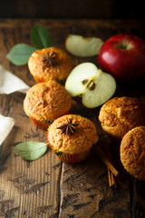 Homemade apple muffins with spices