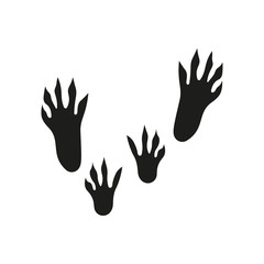 illustration with rat tracks. rat footprints. © kashurin