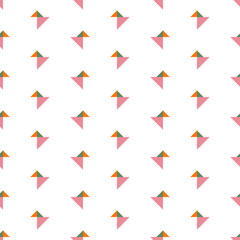 Abstract origami birds seamless repeat pattern