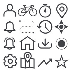 Bicycle icon. Icon set for web and mobile. Vector isolated on white background.