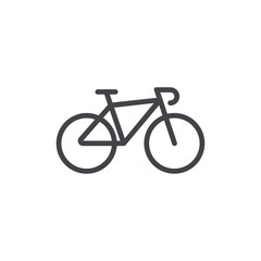 Bike icon. Flat vector illustration in black on white background.