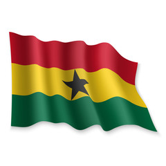 3D Waving Flag. Vector illustration