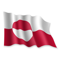 3D Waving Flag. Vector illustration