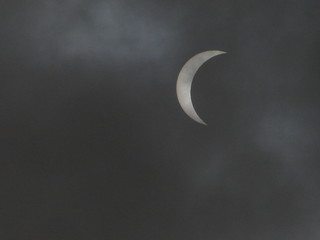 eclipse of the sun . cloudy landscape