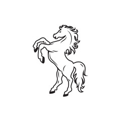 Fototapeta na wymiar silhouette of a horse isolated on white background
