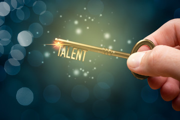 Key to unlock and open your talent - obrazy, fototapety, plakaty